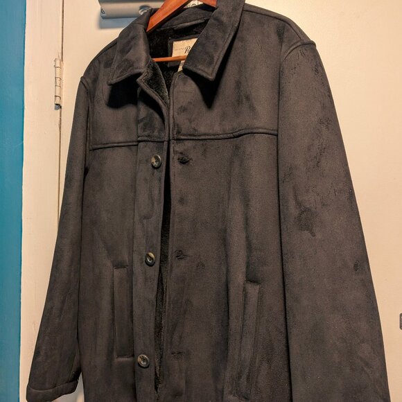 Brand New - Luxurious Soft Faux Suede Winter Coat - Men's L - Picture 1 of 6